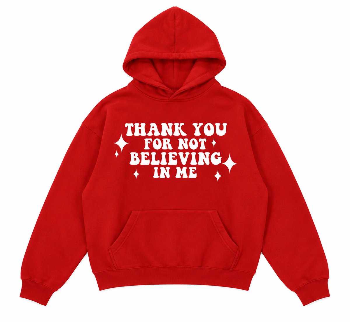 White On Red Star Hoodie