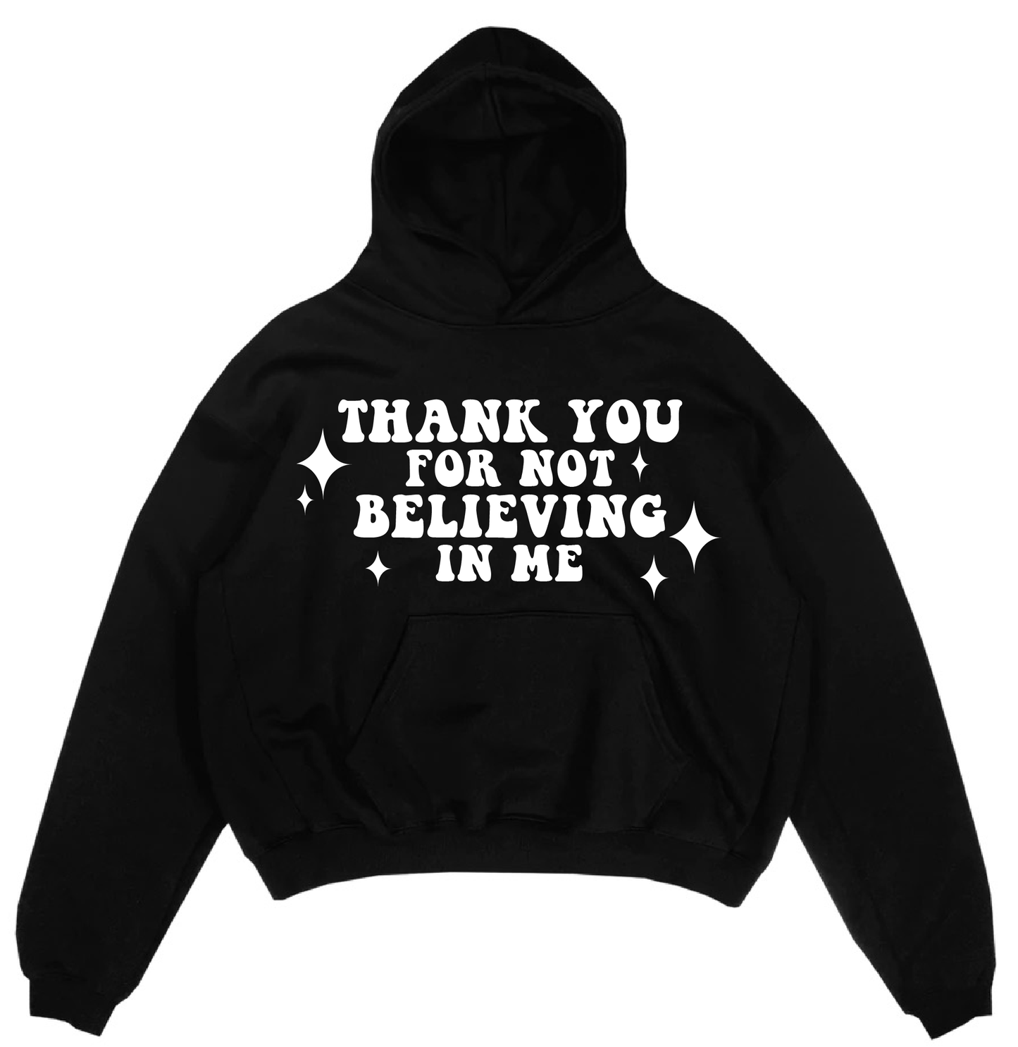 White On Black Star Hoodie
